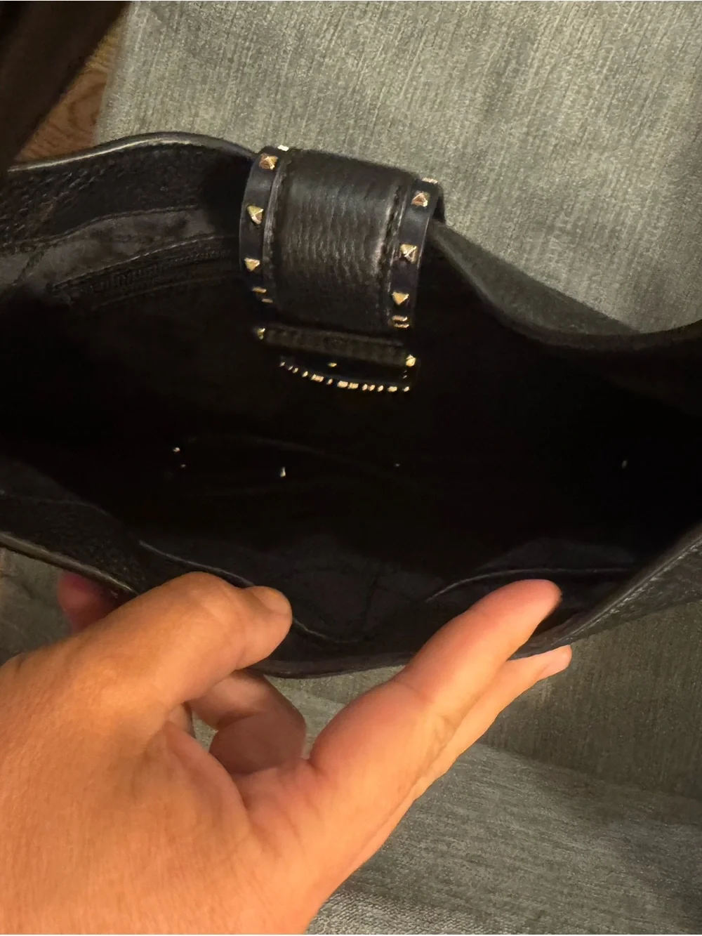 Michael Kors Black Pebbled Leather Shoulder Hobo with Gold Buckle Detail